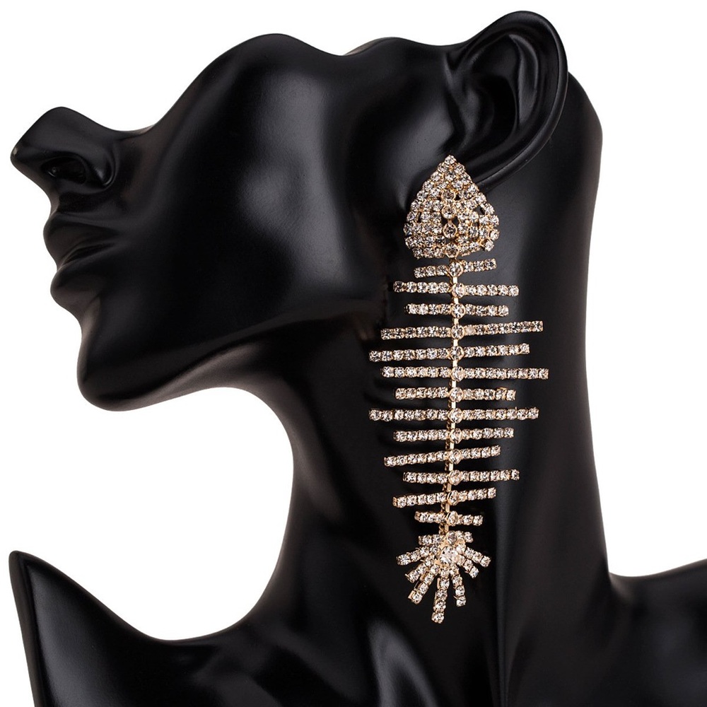 Ziva Rhinestone Fish Earrings
